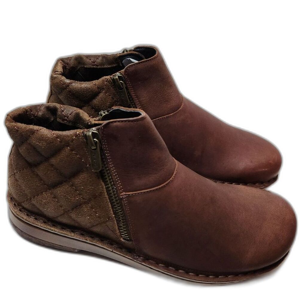 NAOT Women’s 7 EU 38 Cognac Leather Double Zip Ankle Boots New With Box